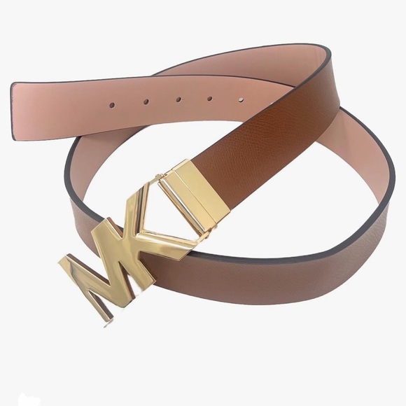 NEW MICHAEL KORSReversible Gold MK Logo Brown/Pink M/L